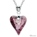 Wild Heart Pendant Antique Pink Made With Swarovski Elements